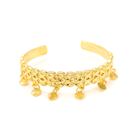 24K Gold Plated Kids Cute Heart Bangles Baby bracelets